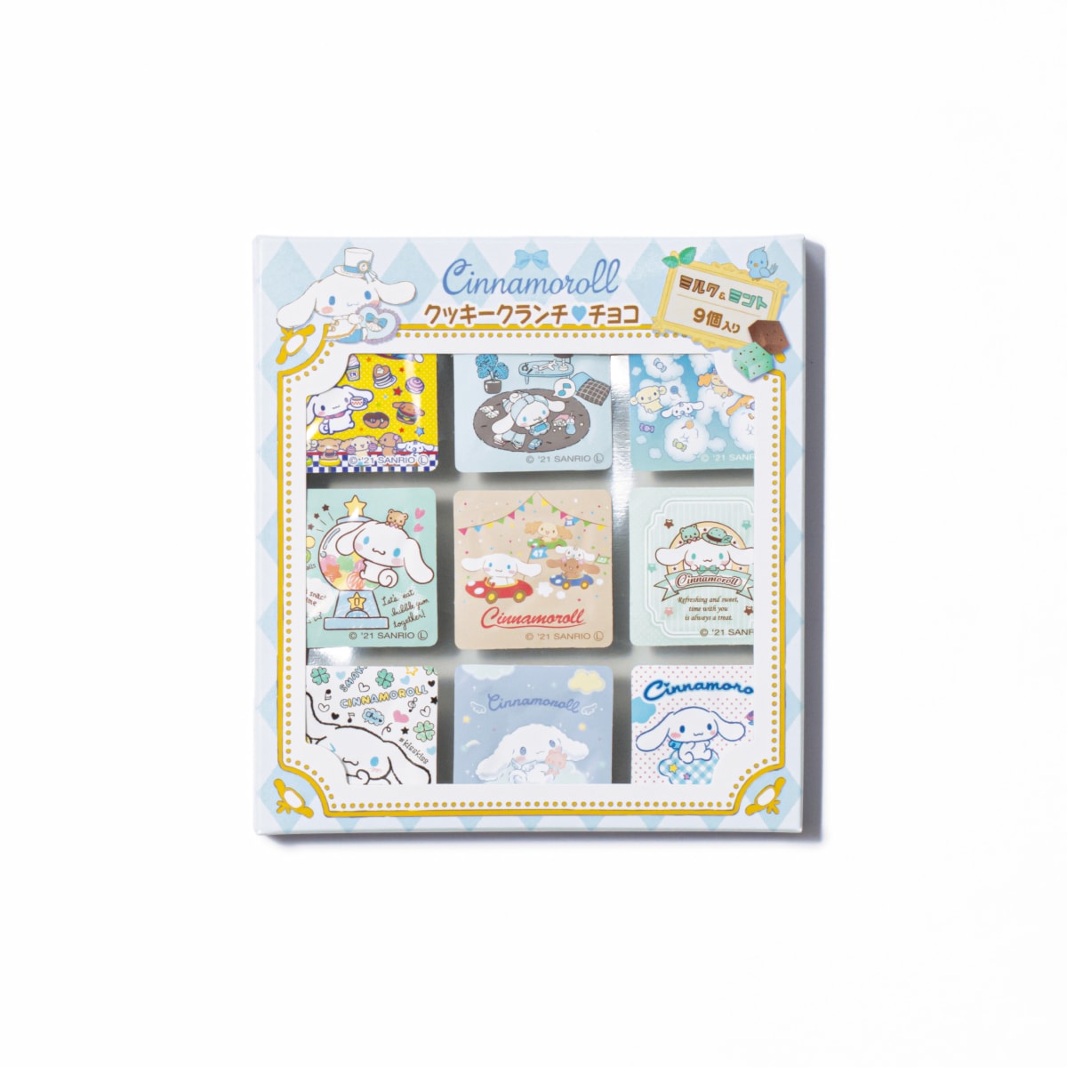シナモロールクッキークランチチョコ (ミルク＆ミント) 9個入01