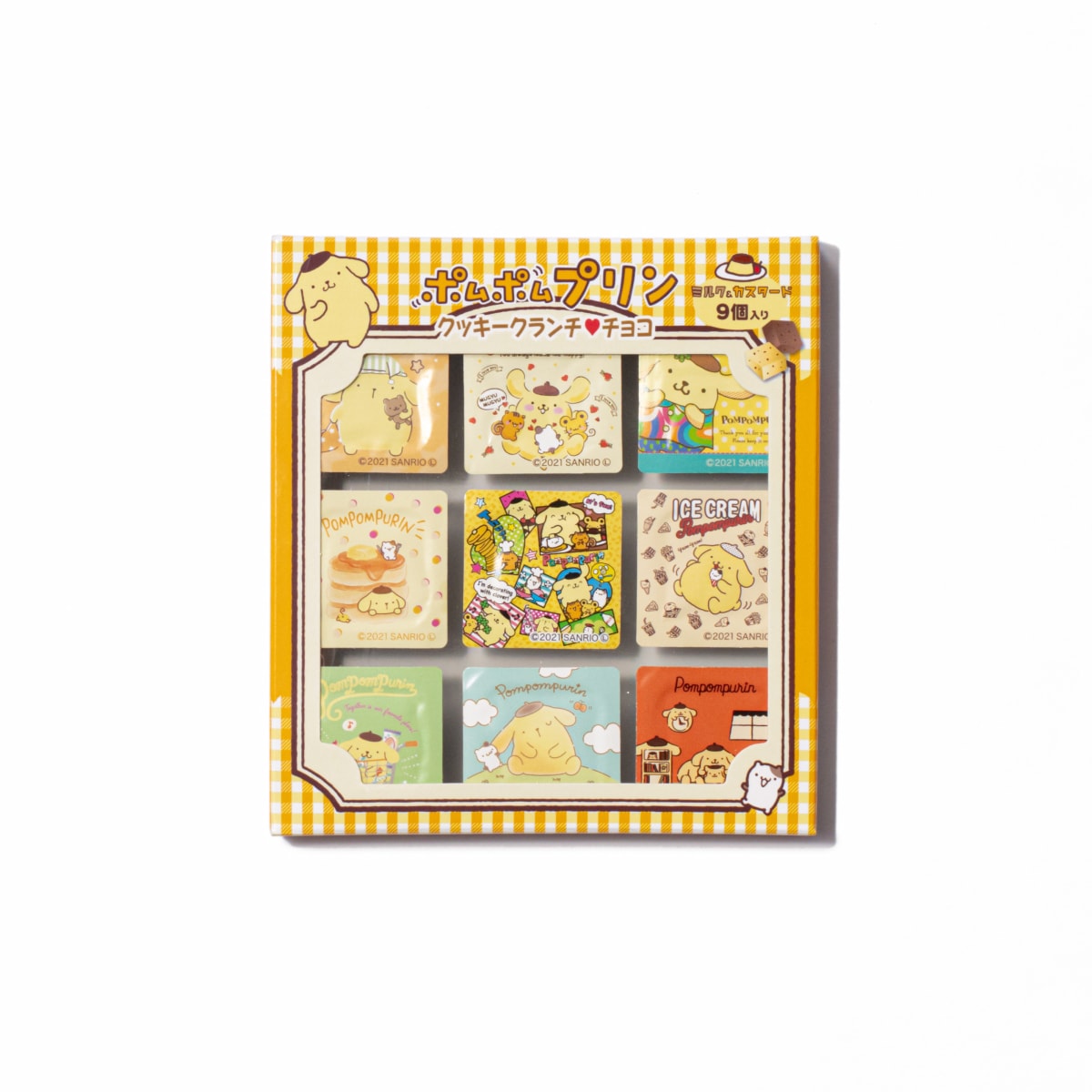ポムポムプリンクッキークランチチョコ (ミルク＆カスタード) 9個入01